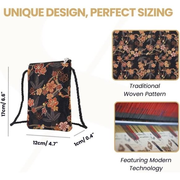 Tapestry Mini Crossbody Bag Women’s Credit Card Purse Phone Organizer